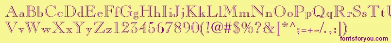 TintinabulationHollow Font – Purple Fonts on Yellow Background