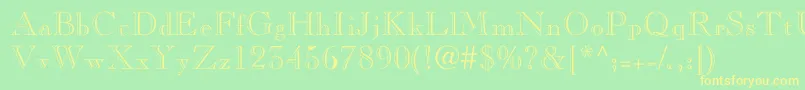 TintinabulationHollow Font – Yellow Fonts on Green Background