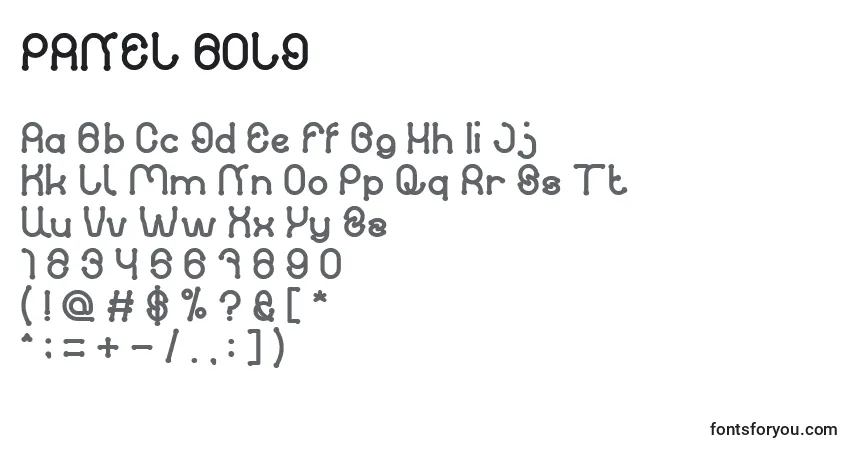 Schriftart PANEL BOLD – Alphabet, Zahlen, spezielle Symbole