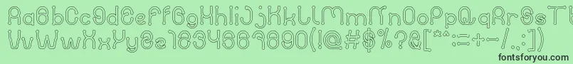 フォントPANEL HOLLOW – 緑の背景に黒い文字