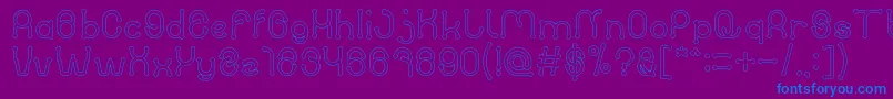PANEL HOLLOW-Schriftart – Blaue Schriften auf violettem Hintergrund