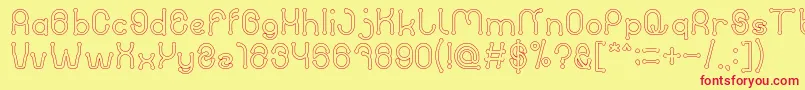 PANEL HOLLOW Font – Red Fonts on Yellow Background