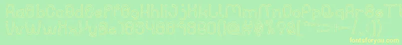PANEL HOLLOW-fontti – keltaiset fontit vihreällä taustalla