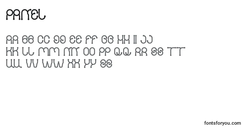 Czcionka PANEL (136454) – alfabet, cyfry, specjalne znaki