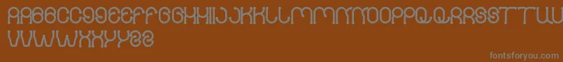 PANEL-fontti – harmaat kirjasimet ruskealla taustalla