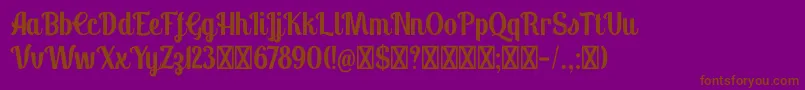 Panettone DEMO-Schriftart – Braune Schriften auf violettem Hintergrund