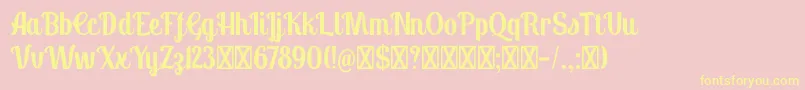 Panettone DEMO-Schriftart – Gelbe Schriften auf rosa Hintergrund