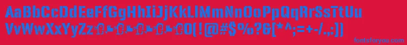 PanfletaStencil ExtraBold Font – Blue Fonts on Red Background