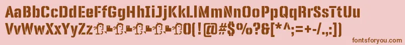 Шрифт PanfletaStencil ExtraBold – коричневые шрифты на розовом фоне