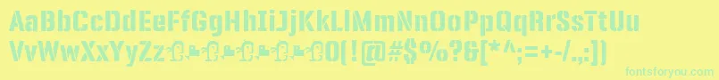 PanfletaStencil ExtraBold-Schriftart – Grüne Schriften auf gelbem Hintergrund
