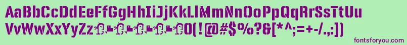 フォントPanfletaStencil ExtraBold – 緑の背景に紫のフォント