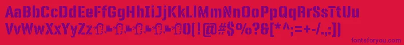 PanfletaStencil ExtraBold-Schriftart – Violette Schriften auf rotem Hintergrund