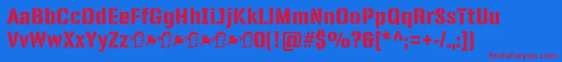 PanfletaStencil ExtraBold-Schriftart – Rote Schriften auf blauem Hintergrund