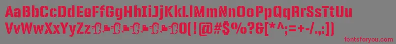 フォントPanfletaStencil ExtraBold – 赤い文字の灰色の背景