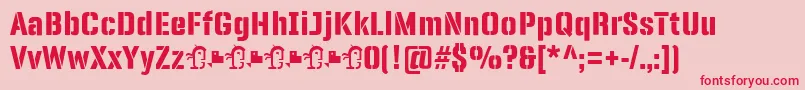 フォントPanfletaStencil ExtraBold – ピンクの背景に赤い文字