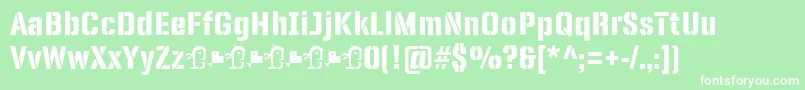 PanfletaStencil ExtraBold Font – White Fonts on Green Background