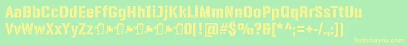 PanfletaStencil ExtraBold Font – Yellow Fonts on Green Background