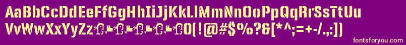 Fonte PanfletaStencil ExtraBold – fontes amarelas em um fundo roxo