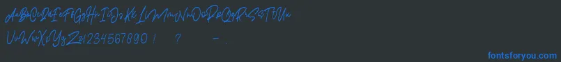 Pangoline Demo  Personal Use  Font – Blue Fonts on Black Background