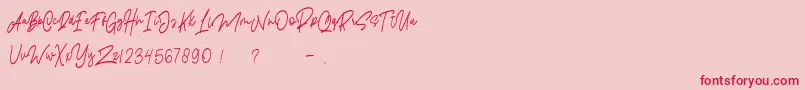 Pangoline Demo  Personal Use  Font – Red Fonts on Pink Background