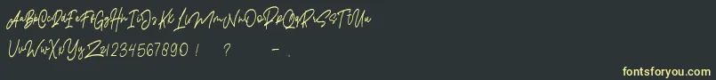 Pangoline Demo  Personal Use  Font – Yellow Fonts on Black Background