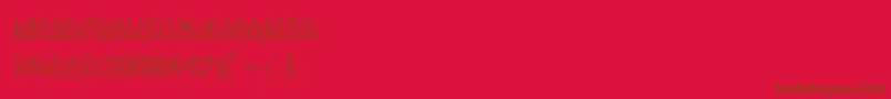 Panhitra Slab Demo-fontti – ruskeat fontit punaisella taustalla