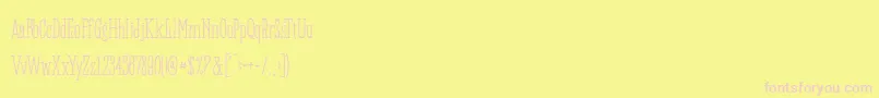 Panhitra Slab Demo-Schriftart – Rosa Schriften auf gelbem Hintergrund