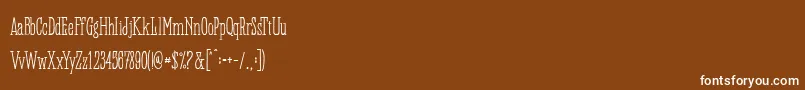 Panhitra Slab Demo-Schriftart – Weiße Schriften auf braunem Hintergrund
