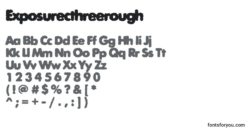 Czcionka Exposurecthreerough – alfabet, cyfry, specjalne znaki