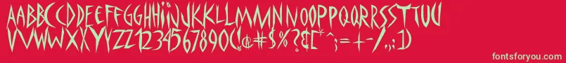 Panophobia Font – Green Fonts on Red Background
