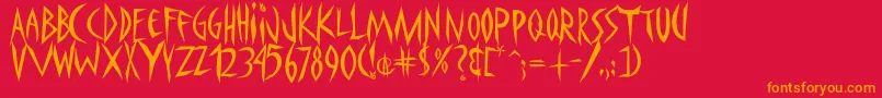 Panophobia Font – Orange Fonts on Red Background