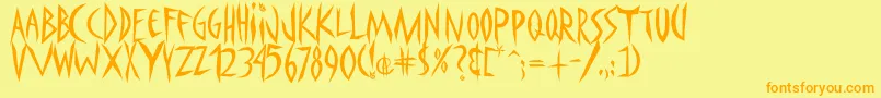 Panophobia Font – Orange Fonts on Yellow Background