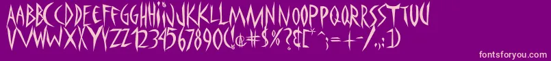 Czcionka Panophobia – różowe czcionki na fioletowym tle