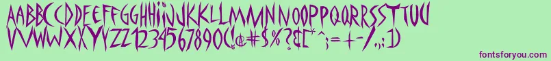 Panophobia Font – Purple Fonts on Green Background