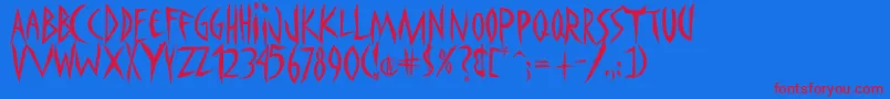 Panophobia Font – Red Fonts on Blue Background