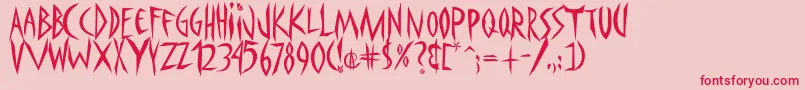 フォントPanophobia – ピンクの背景に赤い文字
