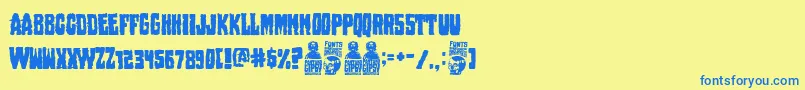 Pantano Gipsy Font – Blue Fonts on Yellow Background