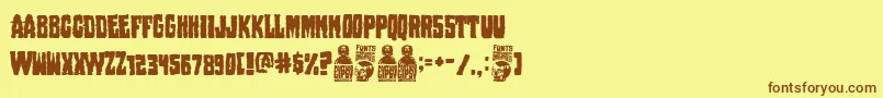 Pantano Gipsy-Schriftart – Braune Schriften auf gelbem Hintergrund