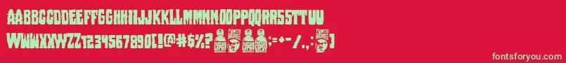 Pantano Gipsy Font – Green Fonts on Red Background