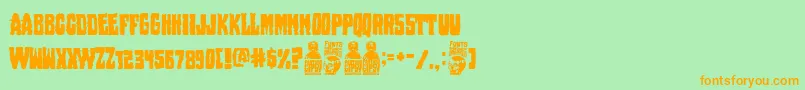 Pantano Gipsy-Schriftart – Orangefarbene Schriften auf grünem Hintergrund