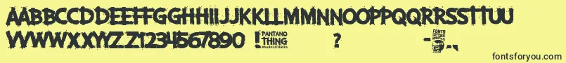 Pantano Thing-fontti – mustat fontit keltaisella taustalla