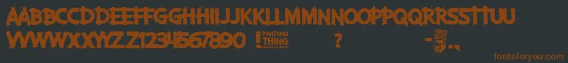 Pantano Thing Font – Brown Fonts on Black Background