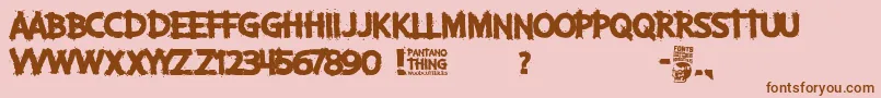 Pantano Thing Font – Brown Fonts on Pink Background