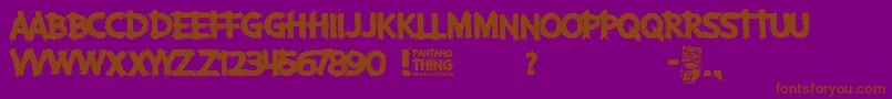 Pantano Thing-fontti – ruskeat fontit violetilla taustalla