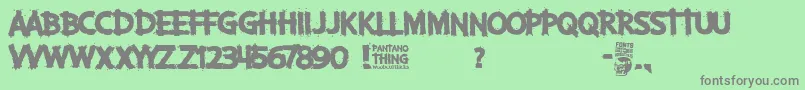 Pantano Thing-Schriftart – Graue Schriften auf grünem Hintergrund