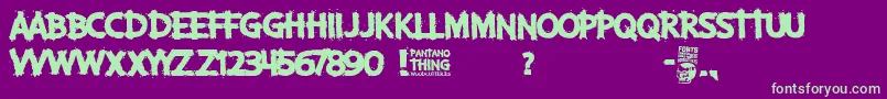 Pantano Thing-fontti – vihreät fontit violetilla taustalla