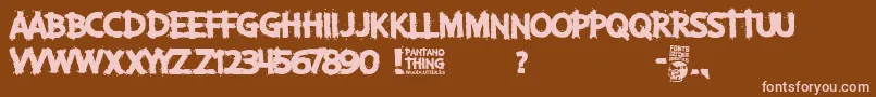 Pantano Thing Font – Pink Fonts on Brown Background