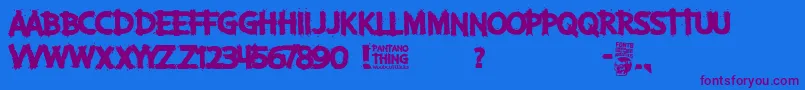 Pantano Thing Font – Purple Fonts on Blue Background