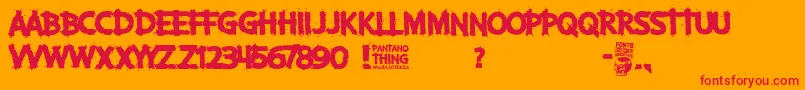 Pantano Thing-fontti – punaiset fontit oranssilla taustalla