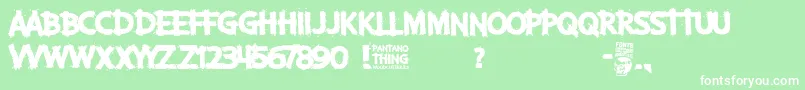 Pantano Thing-fontti – valkoiset fontit vihreällä taustalla